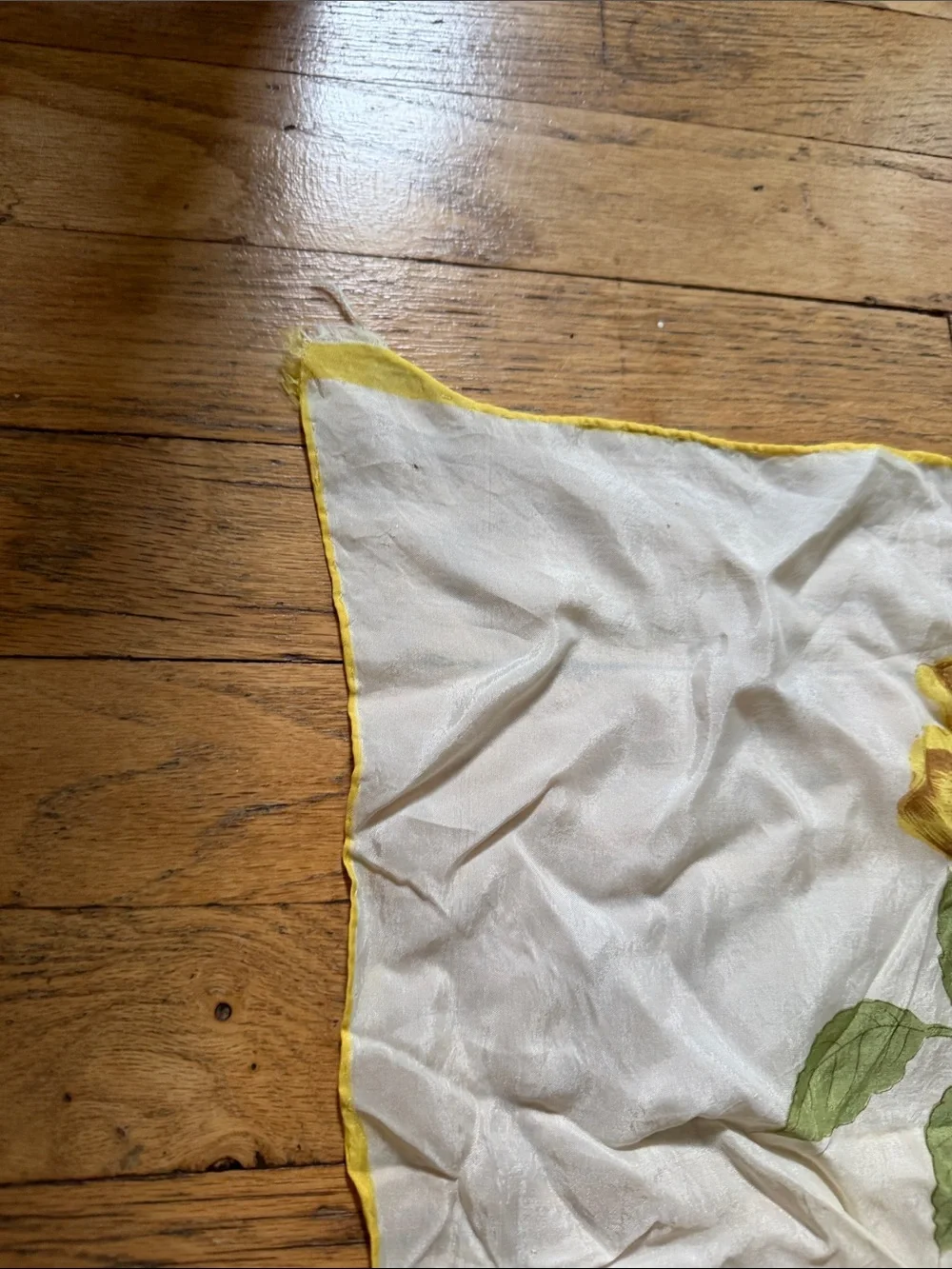 Vintage Yellow Rose Floral Square Scarf